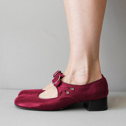 Picture of Foreign Trade Cross-Border New Spring New Product European and American Style Low Heel 40-43 Buckle Strap Shallow Mouth Flats Single Shoes