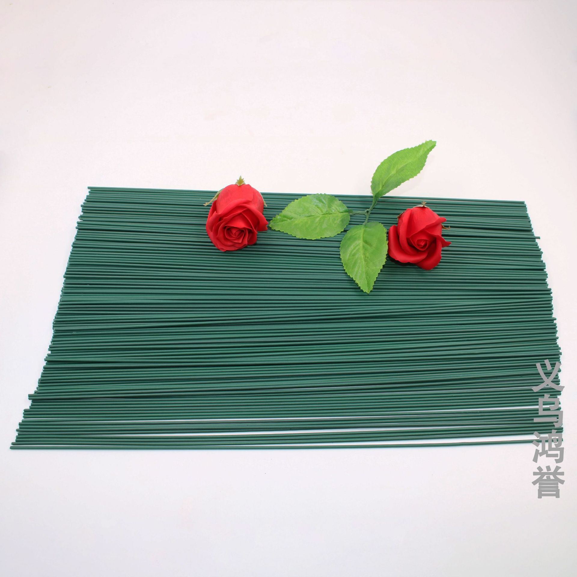 Picture of Factory wholesale 2mm plastic bag flower Rod 30cm green floral iron wire artificial flower handmade diy FLORAL production
