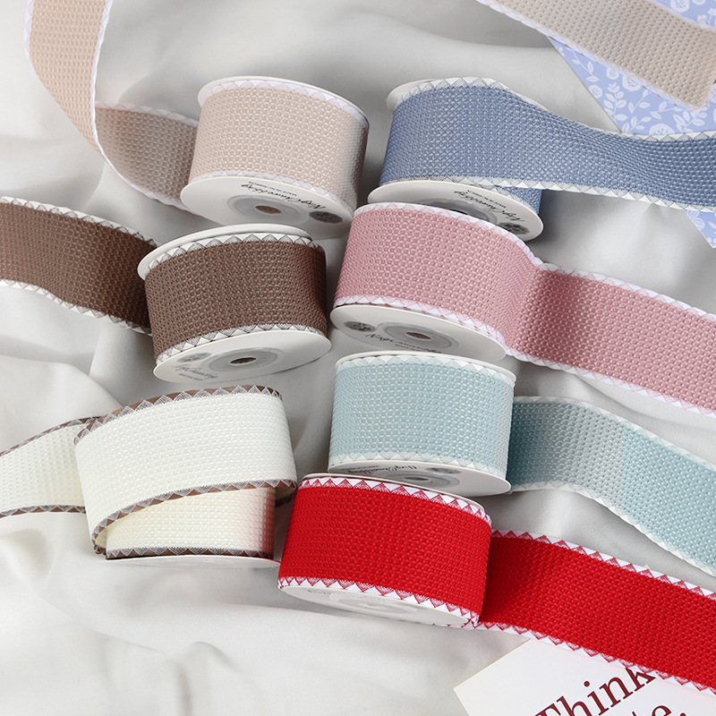 Korea lace small fragrant plaid ribbon clothing accessories ribbon diy handmade bow ribbon bouquet packaging