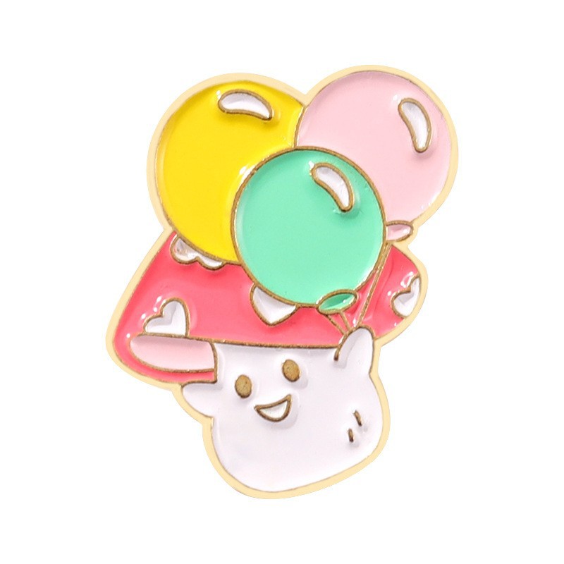 Picture of Cartoon cute 21 mushroom suit mushroom man and frog alloy brooch suit cute anti-light badge