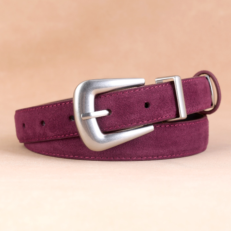 Cow Velvet Belt Women New All-match Pin Buckle Leather Belt Women Decorative Jeans Belt Factory in stock
