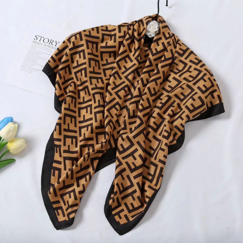 Picture of Autumn and winter all-match shawl animal printed black and white simple large square 90*90CM imitation silk twill silk scarf for women