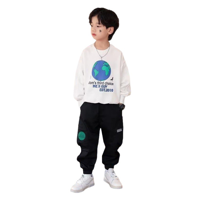 Boys' Pants, Medium and Large Children's Spring & Fall 2023 New Cargo Pants, Boys' Fashionable Pants, Casual Leggings, Trendy Pants