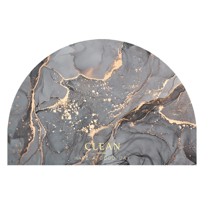 Diatom Mud Semi-circular Toilet Water Absorbent Floor Mat Foot Mat Household Quick-drying Bathroom Anti-slip Mat Door Entrance Soft Mat