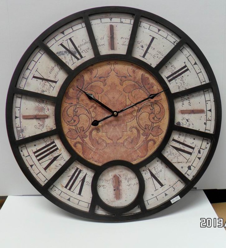 Picture of Factory wholesale wrought iron clock Amazon wall clock product retro wall clock decorative wall clock round clock