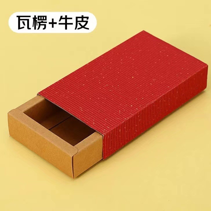 Picture of Kraft Paper Box Drawer Box Foldableing Box Frosted Transparent Color Box Gift Box Packaging Box Custom Small Batch Custom Gift Box