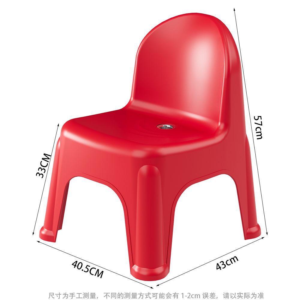 Picture of (2 pcs) plastic chair thickened new children's kindergarten backrest chair stool home dining chair