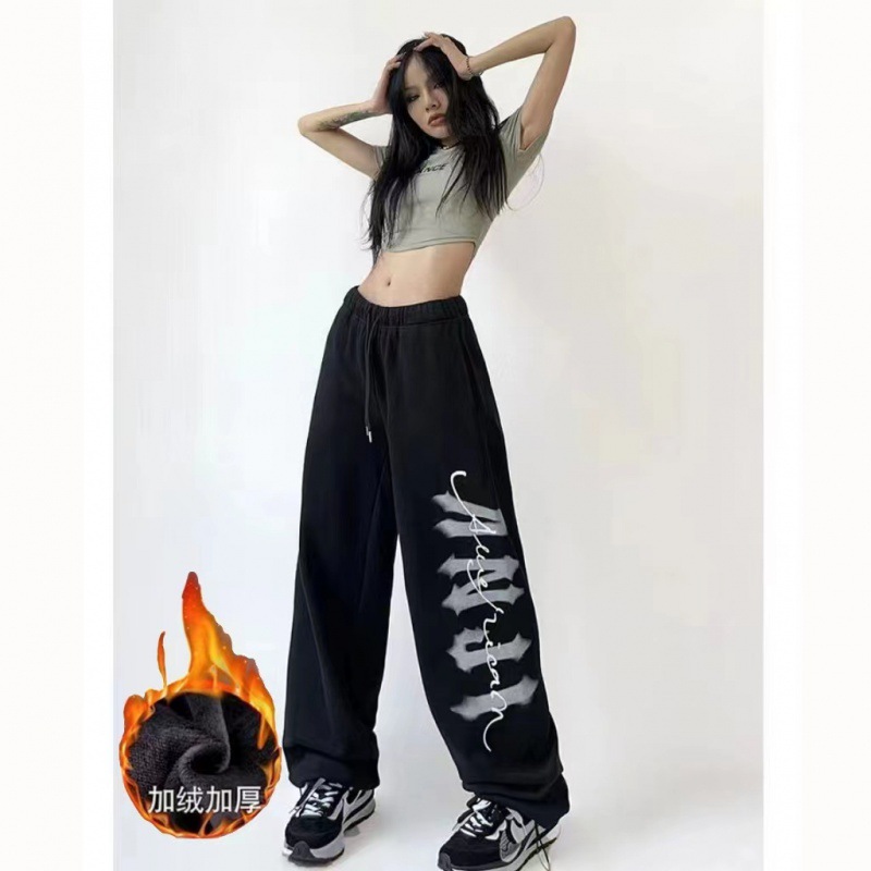 2022 Winter European and American Trend Leisure Sports Pants Hip-hop Drawstring Pants Jazz Dance Dancing Printed Pants