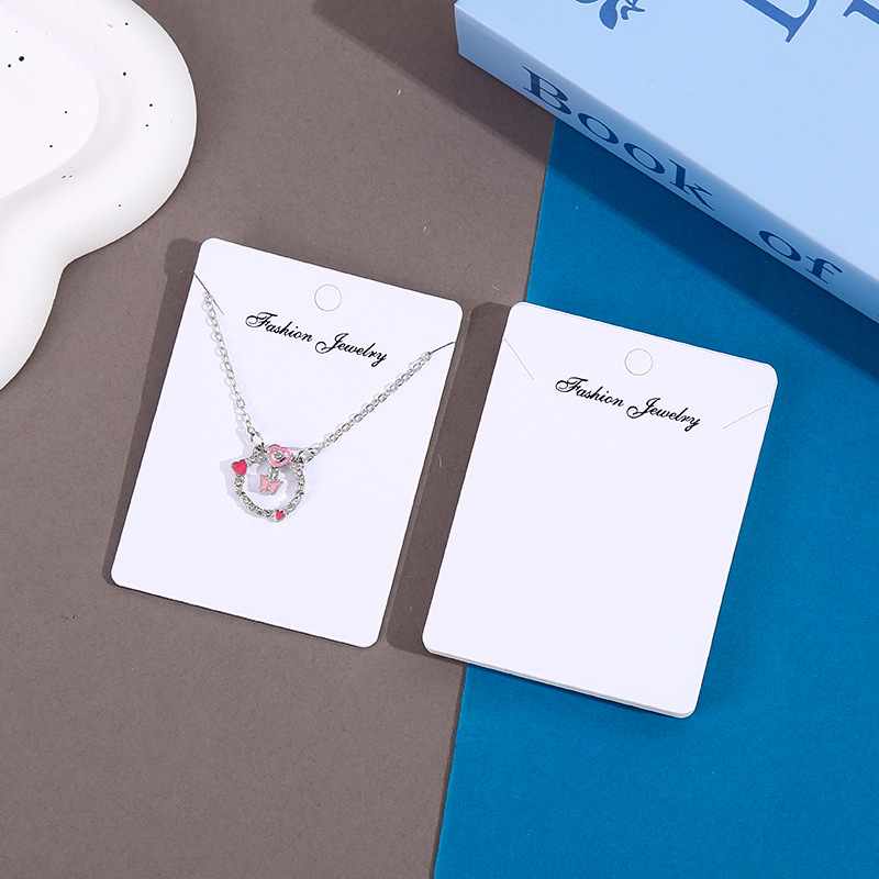 Necklace Cardboard Simple Fashion Earrings Necklace suit Card Packaging Popular Jewelry Display White Card Cardboard Wholesale