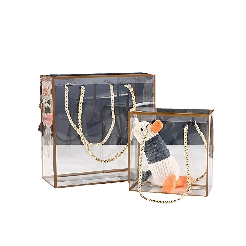 Picture of pvc portable gift box pet transparent packaging box christmas pingan fruit snowflake crisp packing box transparent plastic box