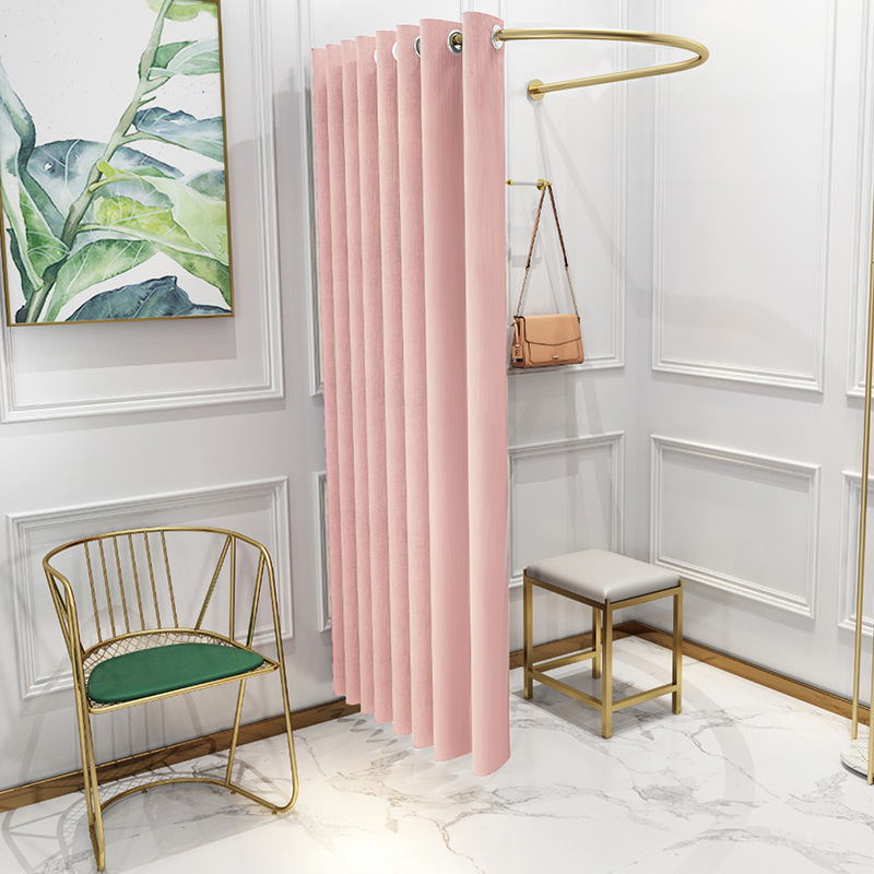 Clothing Store Mobile U-shaped Fitting Room Curtain Simple Installation-free Dressing Room Track Portable Changing Room Display Rack