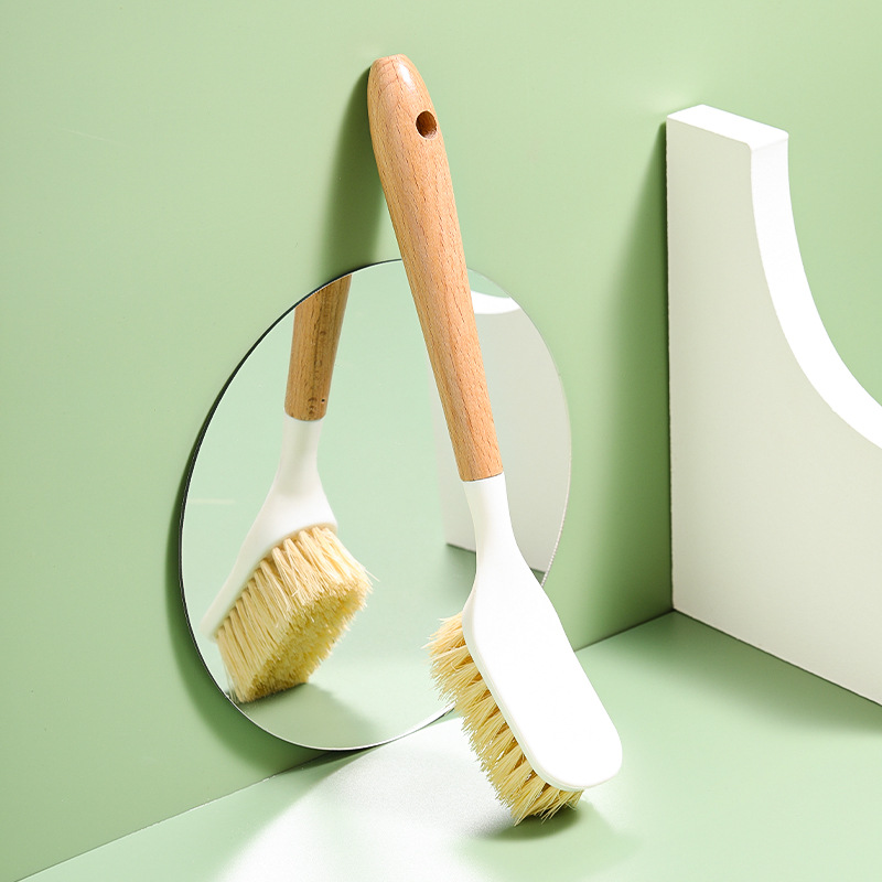 Long-Handled Pot Brush, Non-Stick Oil Dish Washing Brush, Cleaning Supplies, Kitchen Cleaning Pot Brush That Does Not Damage Coating Pot Body, Wooden