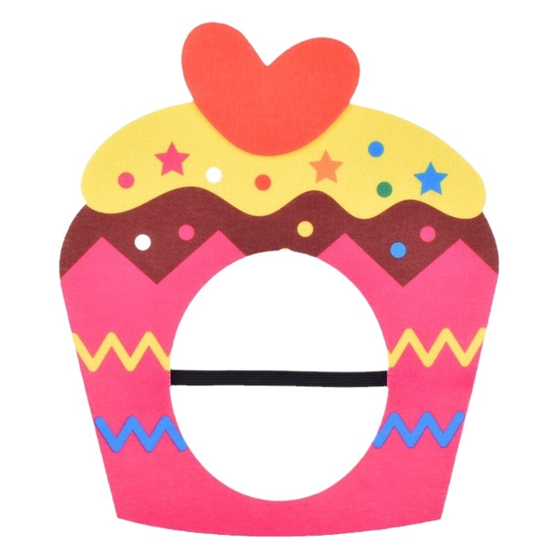 ins style cake headgear hat funny selfie props decorative mask birthday cake hat party year-old dress up