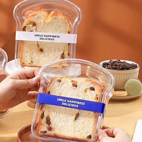Disposable Transparent Thick-Cut Packaging Box Sliced Toast Packaging Box Western Pastry Cake Baking Preservation Box
