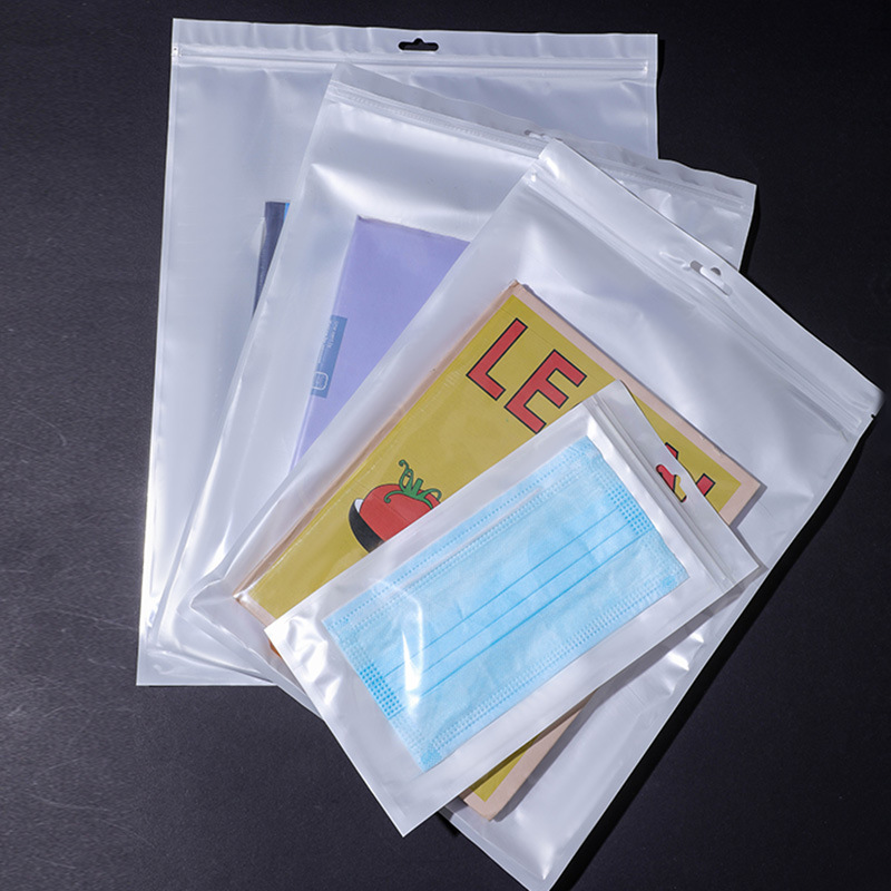 100 Sheets # White Background Translucent Pearlescent Bag Sealed Bone Bag Packaging Digital Data Cable Jewelry Plastic Ziplock Bag