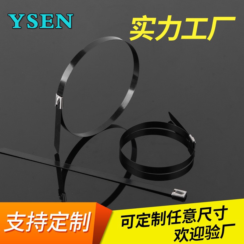 PVC plastic coated stainless steel cable ties 304 marine stainless steel cable ties metal cable ties cable ties black steel belt cable ties
