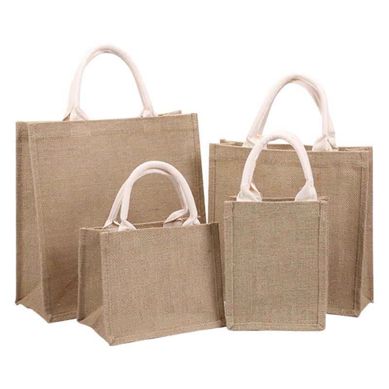 Muji linen bag wholesale good products hand gift shopping cotton linen jute bag diy hand-painted linen bag