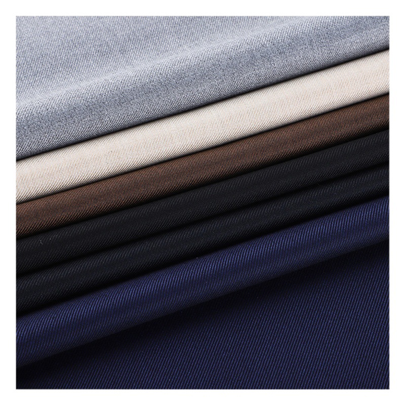 Manufacturer's Spot Tr Twill Color Woven Weft Stretch Fabric Spring & Fall Four-Way Stretch Suit Trouser Material Professional Wear Fabric