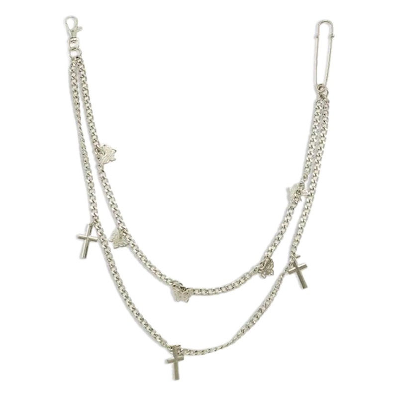 European and American Foreign trade jewelry chain waist chain female cool ins pants chain butterfly pendant accessories punk hip hop couple style