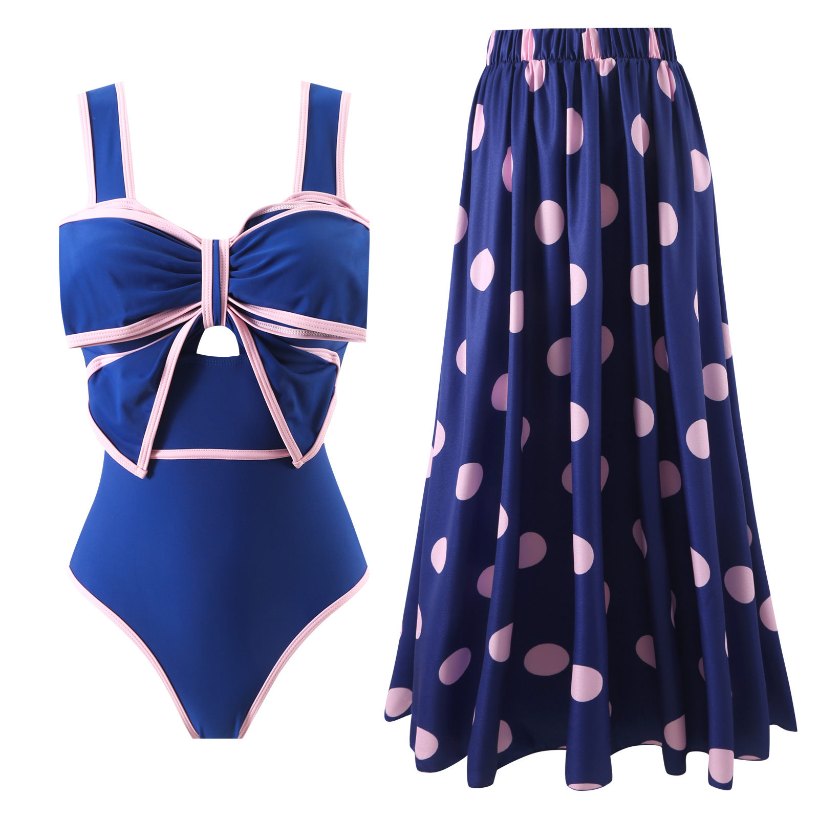 Picture of 2025 European and American New Arrival Body-Covering Swimsuit Belly Slimming Fashionable Swimwear Round Skirt Suit Hot Selling Hot in stock