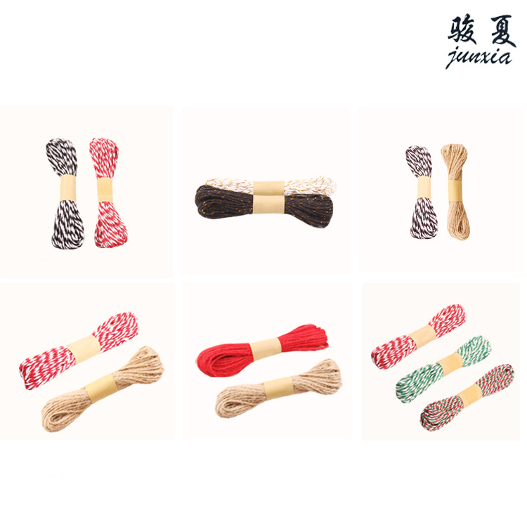 Christmas DIY accessories 3 strands of hemp rope wholesale cotton rope elevator photo wall vintage decoration gift box packaging 10 meters