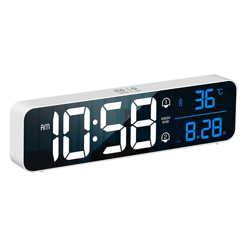 Multifunctional LED electronic alarm clock modern minimalist mirror Music clock desktop charging luminous clock wholesale