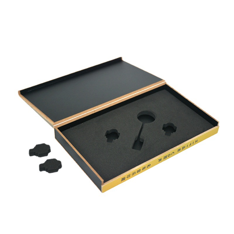 Picture of High-grade color printing car music USB wooden box eva box gold car music USB box in stock