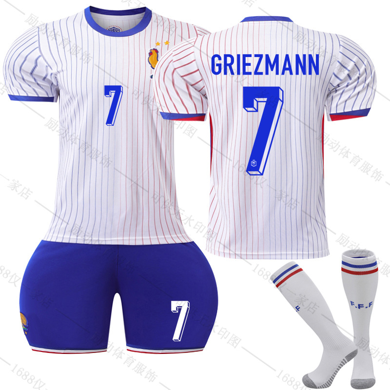 Picture of 2425 France away to the European Cup jersey No. 10 Mbappe football suit 7 Griezmann 9 Giroux team uniform