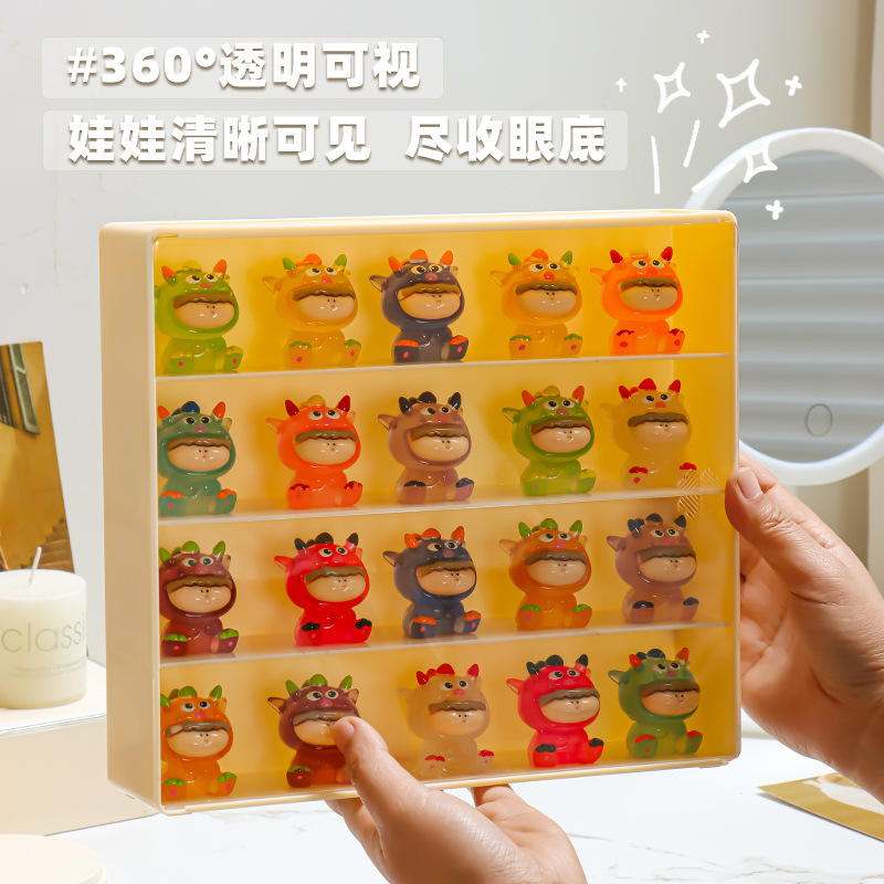 Picture of Cross-border Explosions High-rise Large Cute Grain Storage Box Deckered Dust-proof Desktop Doll Acrylic Display Stand