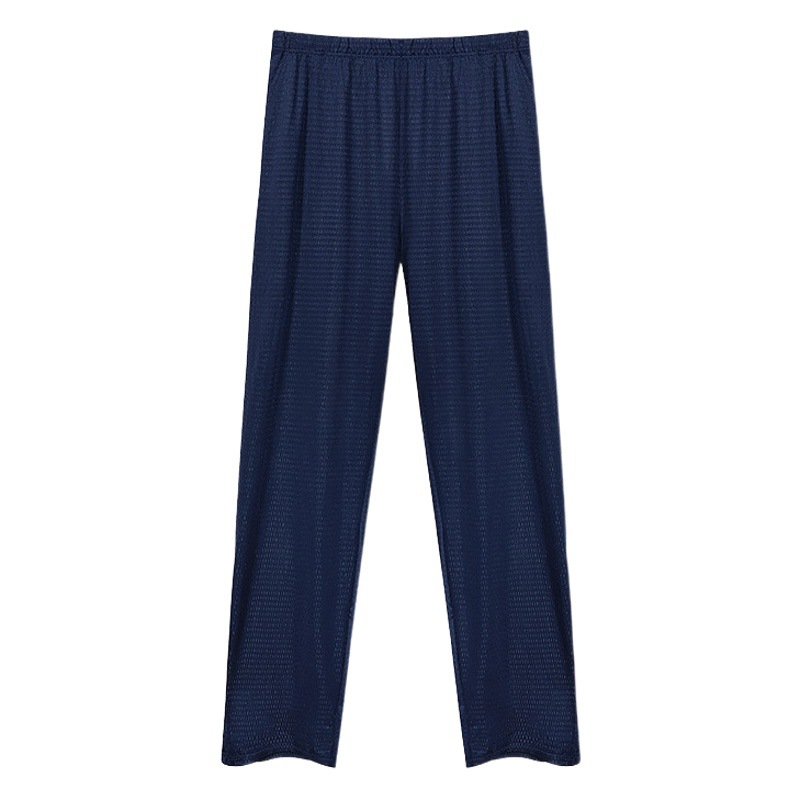 Men's Pajama Pants Ice Silk Casual Long Air Conditioning Pants Thin Spring and Autumn Loose plus size Summer Home Pants for Outer Wear