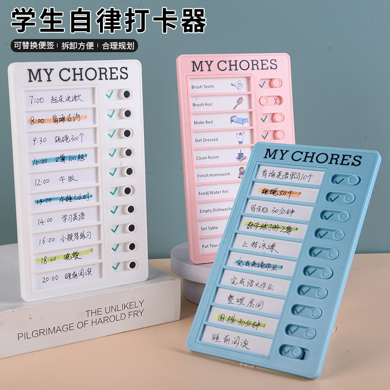 Self-discipline punch RV Checklist RV note message Checklist Memo plastic board