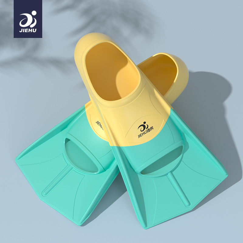 Picture of freestyle frog shoes duck paw professional training short flippers breaststroke duck feet floating diving men and women swimming flippers children