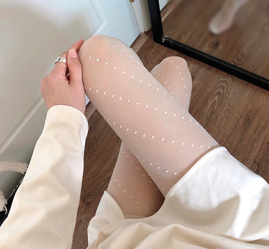 Picture of Mu Ruan core-spun silk jacquard pantyhose black sexy Japanese thin super sexy jk black pantyhose women's pantyhose