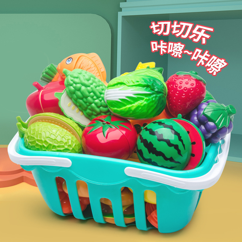 Picture of Fruit-cutting Toys Che Che Le Girl Simulation Vegetable Cake Basket Children's Play Kitchen Toy suit