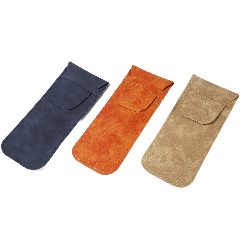 Portable Sunglasses Protective Case Simple Sunglasses Storage Bag High-end Retro Leather Glasses Bag with Printed logo