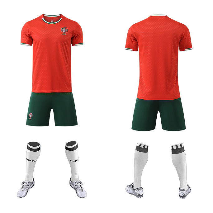 2425 Portuguese Football Uniform Set No. 7 Ronaldo Jersey No. 8 B Fei Jersey Kidsren's Correct Version Set Cross-Border