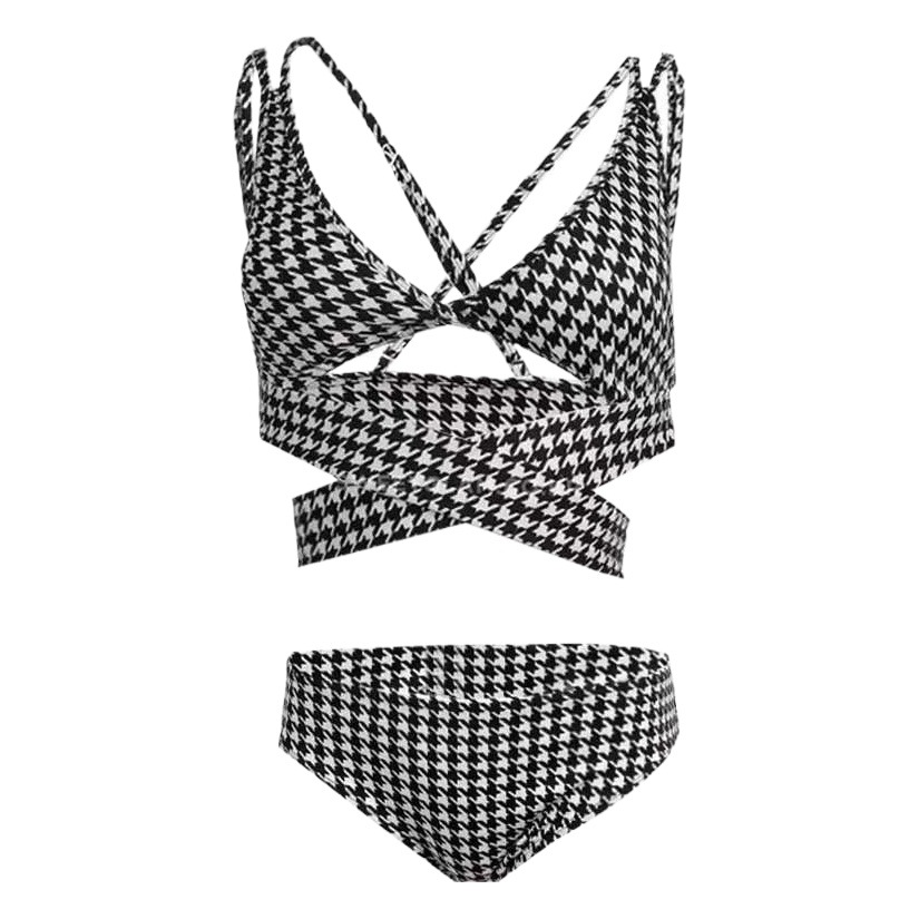 Song Zhiya Swimsuit Women's Hot Spring Split Houndstooth Bikini Single Is Hell Sexy Pure Desire