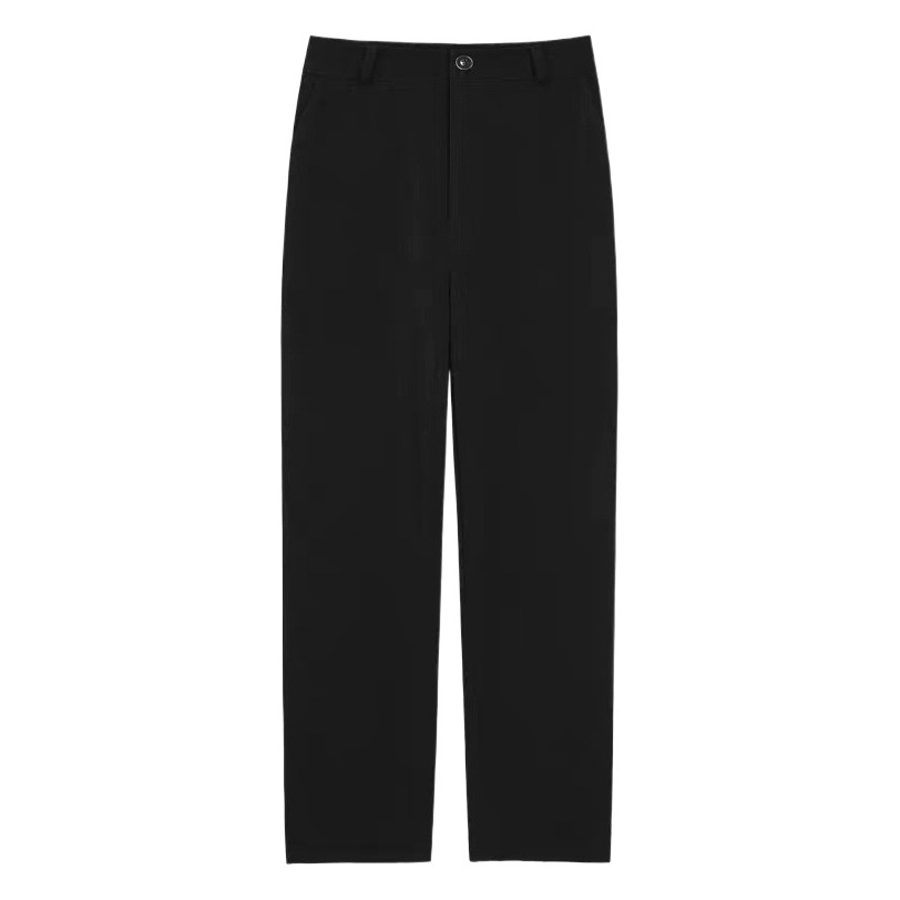 Small Black Pants Female Student Nine-point Loose Casual High Waist Wide-leg Pants Straight Nine-point Pants for Summer