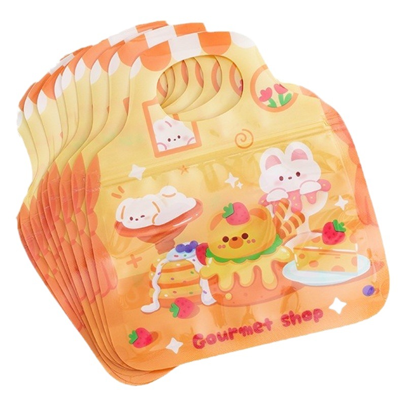 Cartoon gift bag kindergarten candy gift storage bag biscuit packing bag children's portable ziplock bag
