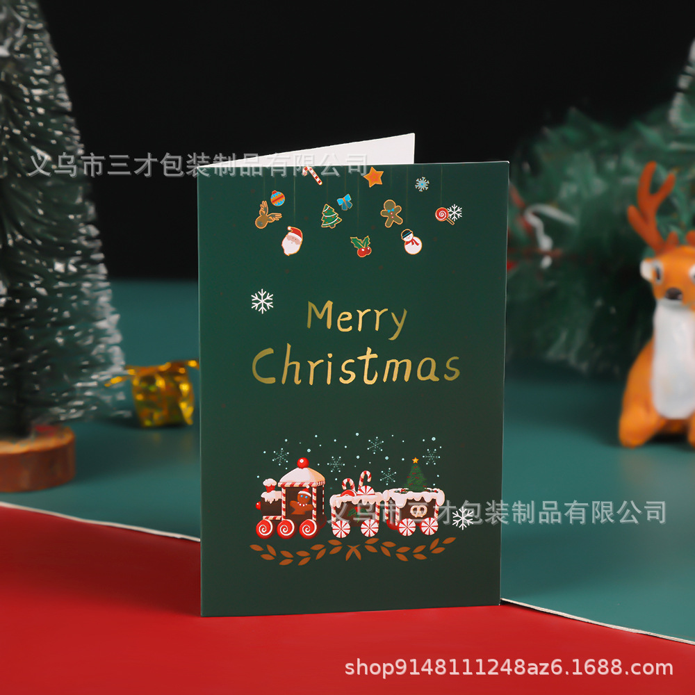 Picture of Cross-Border Amazon Christmas Greeting Card Christmas Eve Handwritten Blessing Card Flower Gift New Year Gift Card Manufacturer