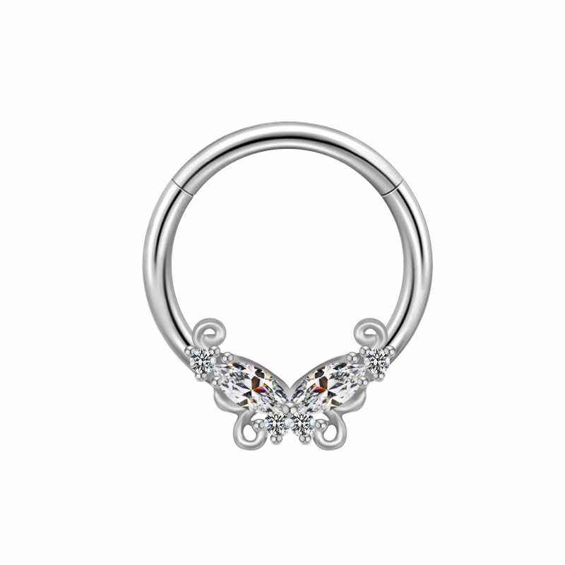Picture of Gaibei European and American cross-border devil nipple nail heart Sun bow zircon body piercing jewelry niche personality nipple ring