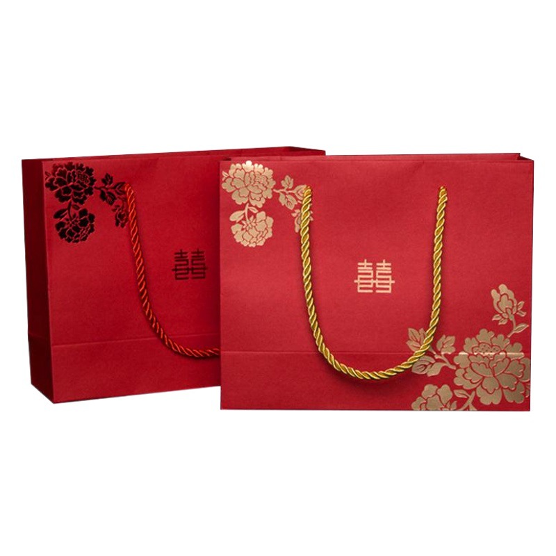 Chinese Style Creative wedding candy bag Chinese style wedding gift bag hand gift handbag paper bag one-piece delivery