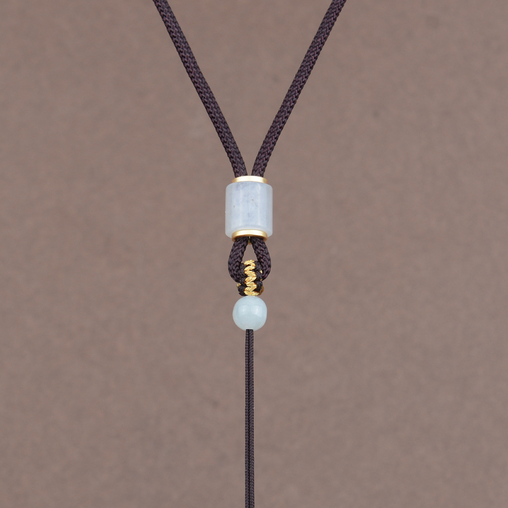 Picture of Jadeite Pendant Lanyard Adjustable Pendant Necklace Matching Rope Bashan Jade Hand-woven Neck Pendant Rope for Men and Women
