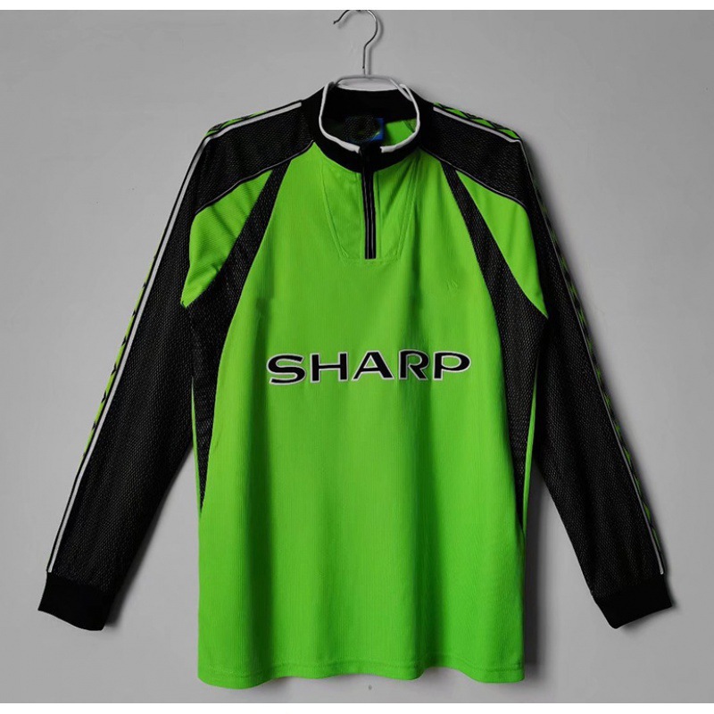 98-99 England Man L Retro Goalkeeper Jersey No. 1 Schmeichel Classic Triple Crown Long Sleeve Goalkeeper Suit