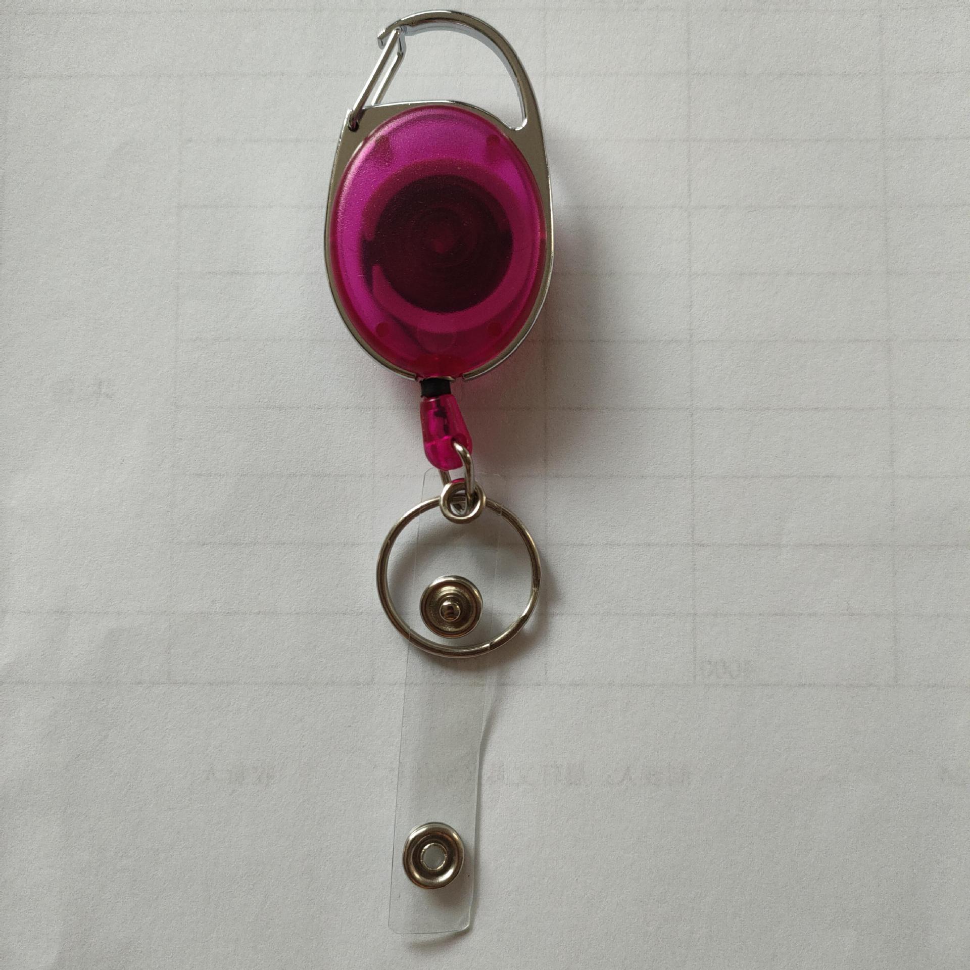Picture of Oval Outdoor Solid Color Solid Color Easy Pull Buckle Easy Pull Retractable Buckle Wire Pull Cable ID Buckle Retractable Keychain