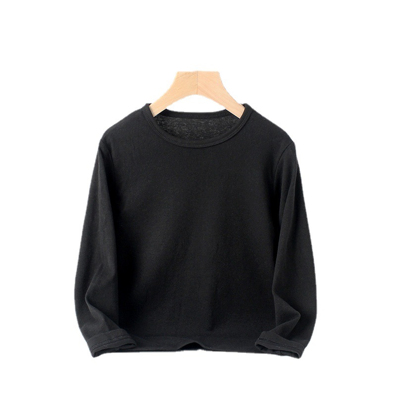 Picture of Spring and autumn children's clothing Korean new boys bottoming shirt girls cotton stretch solid color long sleeve children's T-shirt wholesale