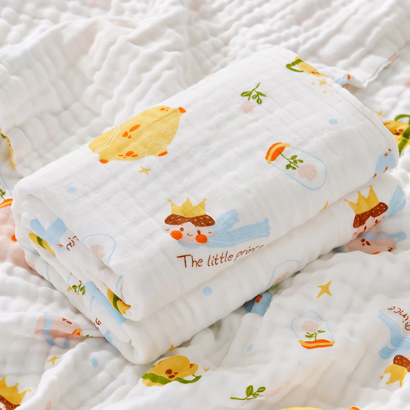 Picture of Baby Bath Towel Pure Cotton Wholesale Pure Cotton Four-Layer Gauze Newborn Wrap Summer Newborn Baby Supplies Children's Blanket