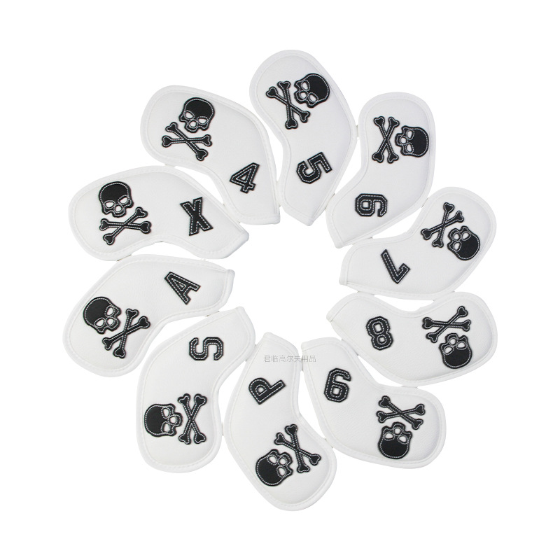 Picture of Golf patch skull full series club cover, waterproof fabric, plush inner pad for iron/wood/putter protective covers