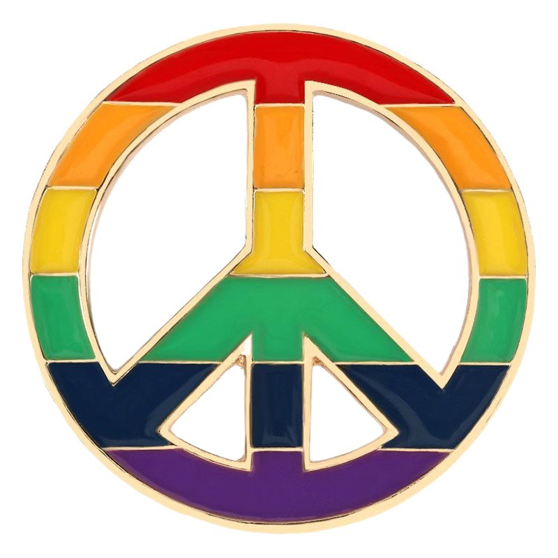 Creative Rainbow Bridge Six Color Rainbow Set Brooch Dual-Purpose Metal Oil Drop Pin Cartoon Denim Bag Badge Trendy