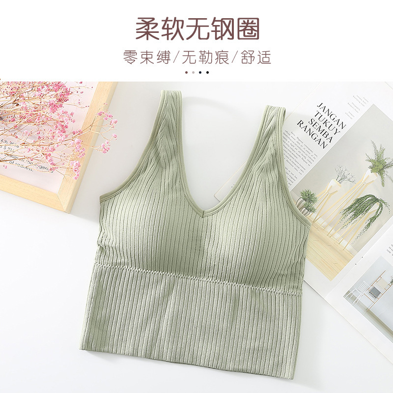 Picture of Foreign Trade Cross-border Small Beauty Back Underwear Chest Wrapping Tie-dyeing and Waist Tube Top Seamless Inner Wear-proof Women's Bra Bra